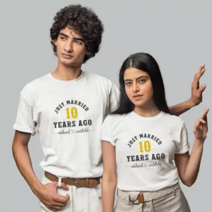 Customized Anniversary Couple T-Shirts – Personalized Matching Tees for Him & Her-7