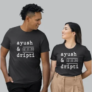 Customized Anniversary Couple T-Shirts – Personalized Matching Tees for Him & Her-12
