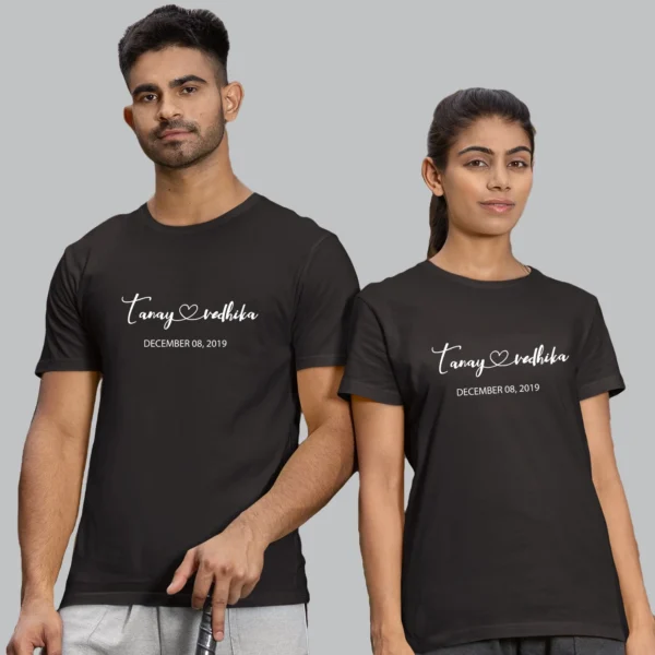 Customized Anniversary Couple T-Shirts – Personalized Matching Tees for Him & Her-19