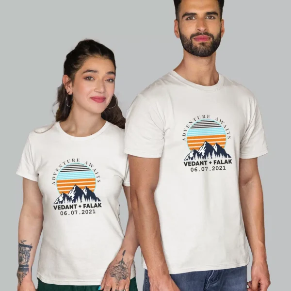 Customized Anniversary Couple T-Shirts – Personalized Matching Tees for Him & Her-13