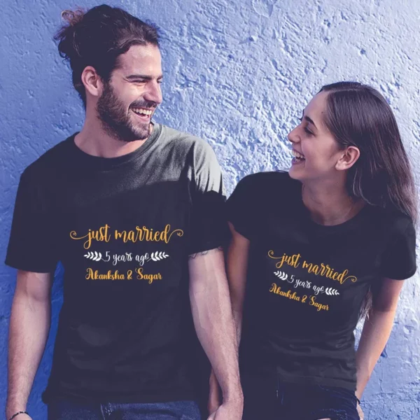 Customized Anniversary Couple T-Shirts – Personalized Matching Tees for Him & Her-14