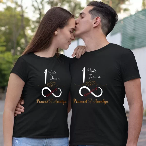 Customized Anniversary Couple T-Shirts – Personalized Matching Tees for Him & Her-17