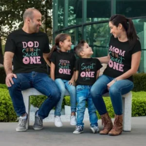 Family Matching T-Shirts for Kids’ First Birthday-2