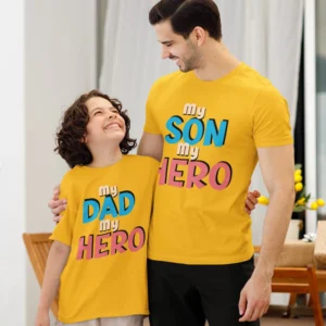 Custom Father Son Matching Tshirts - my dad my hero my son my hero fathers day tshirts