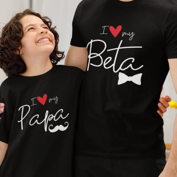 Close-up of premium cotton round neck T-shirt design - Fathers day Tshirts