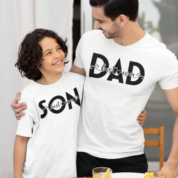 Custom name printed on father and son T-shirt set - fathers day t-shirts