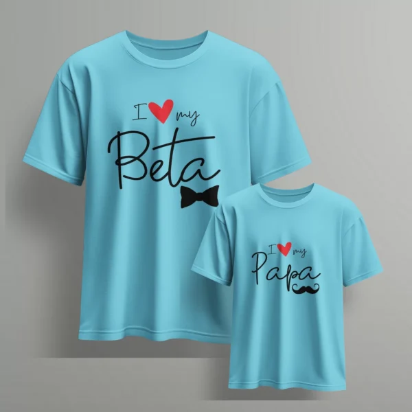 i love my beta i love my papa-1 - Fathers day Tshirts