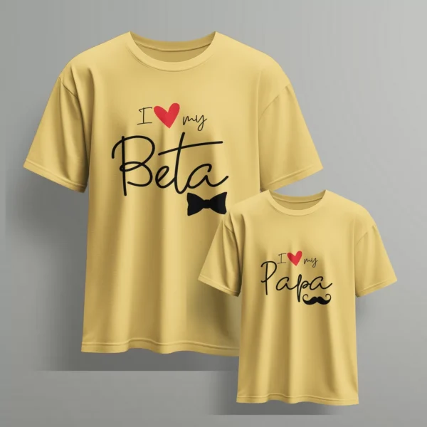 i love my beta i love my papa-2 - Fathers day Tshirts