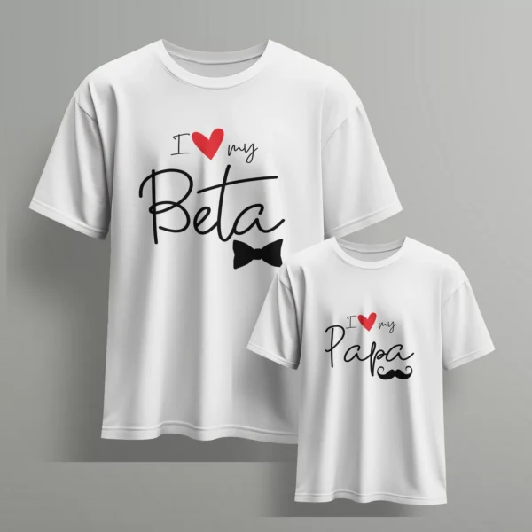 i love my beta i love my papa - Fathers day Tshirts