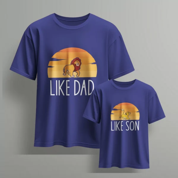 royal blue like dad like son fathers day tshirts