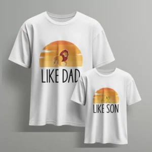 white t-shirt like dad like son - fathers day tshirts