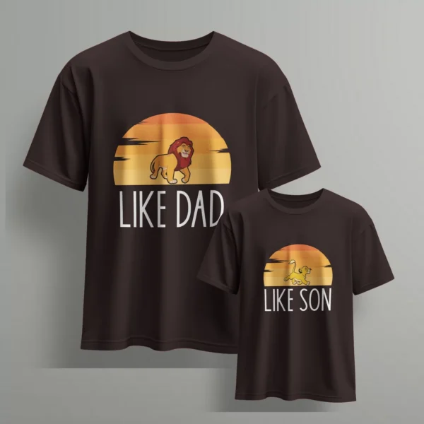brown t-shirt - like dad like son - fathers day tshirts