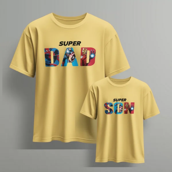 marvel super dad marvel super son-1 - Fathers day Tshirts