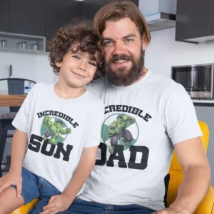 Personalized dad and son superhero t-shirt set - fathers day tshirts