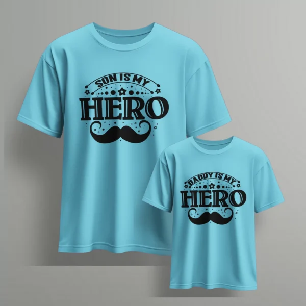 my dad is my super hero my son is my super hero-2 - Fathers day Tshirts