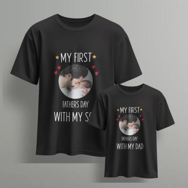 my-first-fathers-day-with-my-dad-son- fathers-day-t-shirts