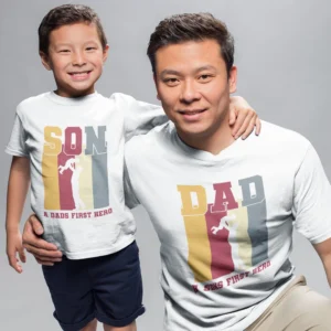 Custom Father Son Matching Tshirts - Personalized Father’s Day T-shirts combo pack - Fathers day Tshirts