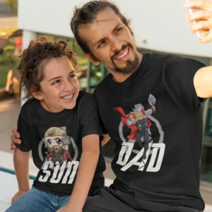 Dad and Son Matching Tshirts - Custom name printed on father and son T-shirt set - Fathers day Tshirts