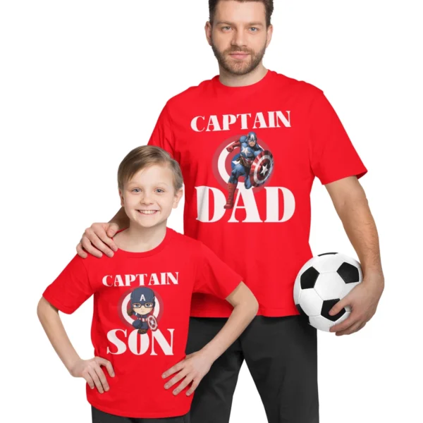 captain dad and captain son - fathers day t-shirts