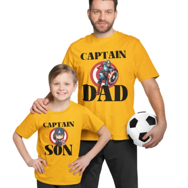 captain dad, captain son - fathers day t-shirts