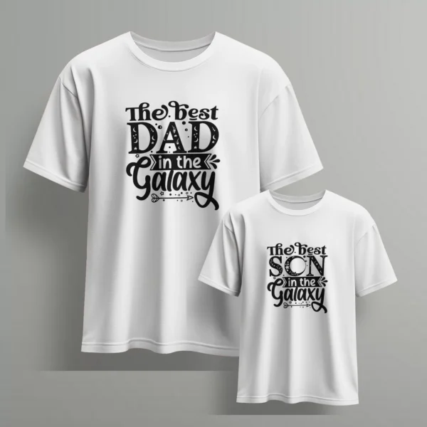 the best dad in the galaxy the best son in the galaxy-1 - Fathers day Tshirts