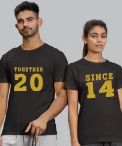 Customized Anniversary Couple T-Shirts – Personalized Matching Tees for Him & Her-3
