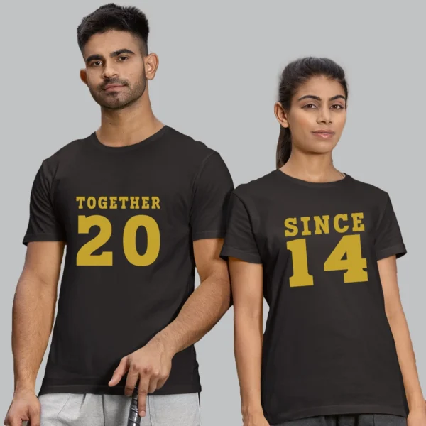 Customized Anniversary Couple T-Shirts – Personalized Matching Tees for Him & Her-3
