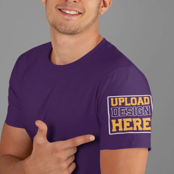 Premium Cotton Unisex Purple Tee Side Sleeves