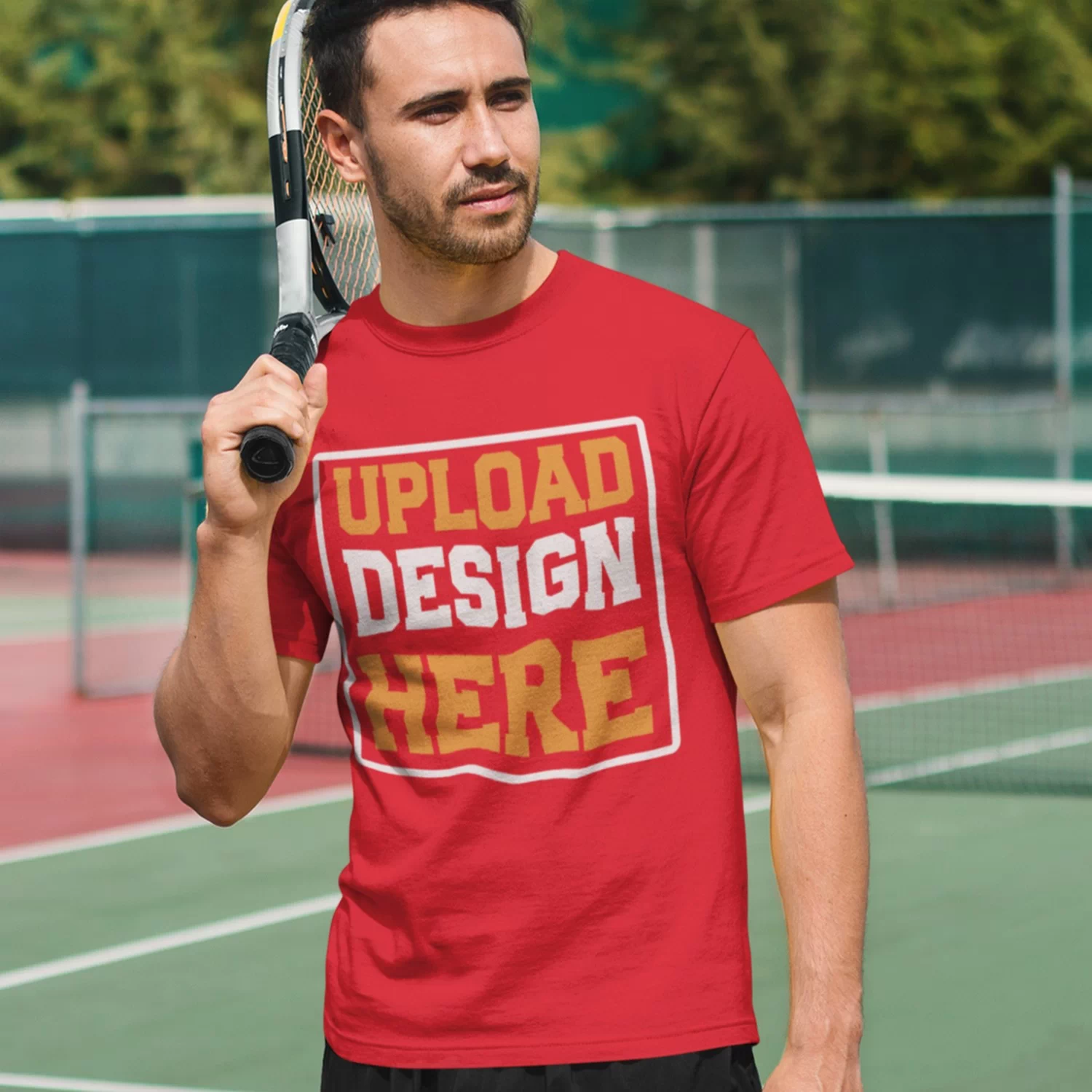 Customizable Red T-Shirt – Add Print on Front, Back, Sleeves & Pockets | DivineBonds