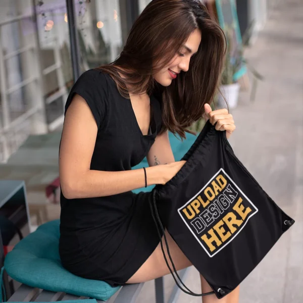 Custom Drawstring Bag with Name or Logo – Personalized Gym Bag - Image 4
