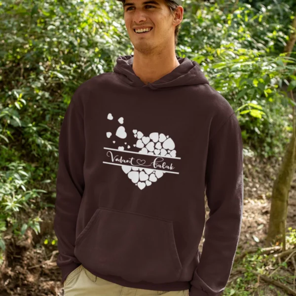 Matching Couple Hoodies – Personalized with Names & Anniversary Date - Image 2
