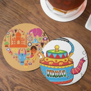 Custom Tea Coasters – Personalized Name or Quote Coaster Set (4 pcs)