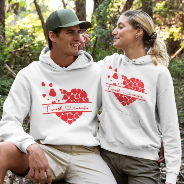 Matching Couple Hoodies – Personalized with Names & Anniversary Date - Image 3