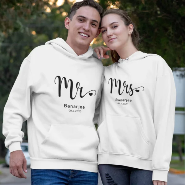 Personalized Couple Hoodies for Wedding Gift – Add Names & Initials - Image 3